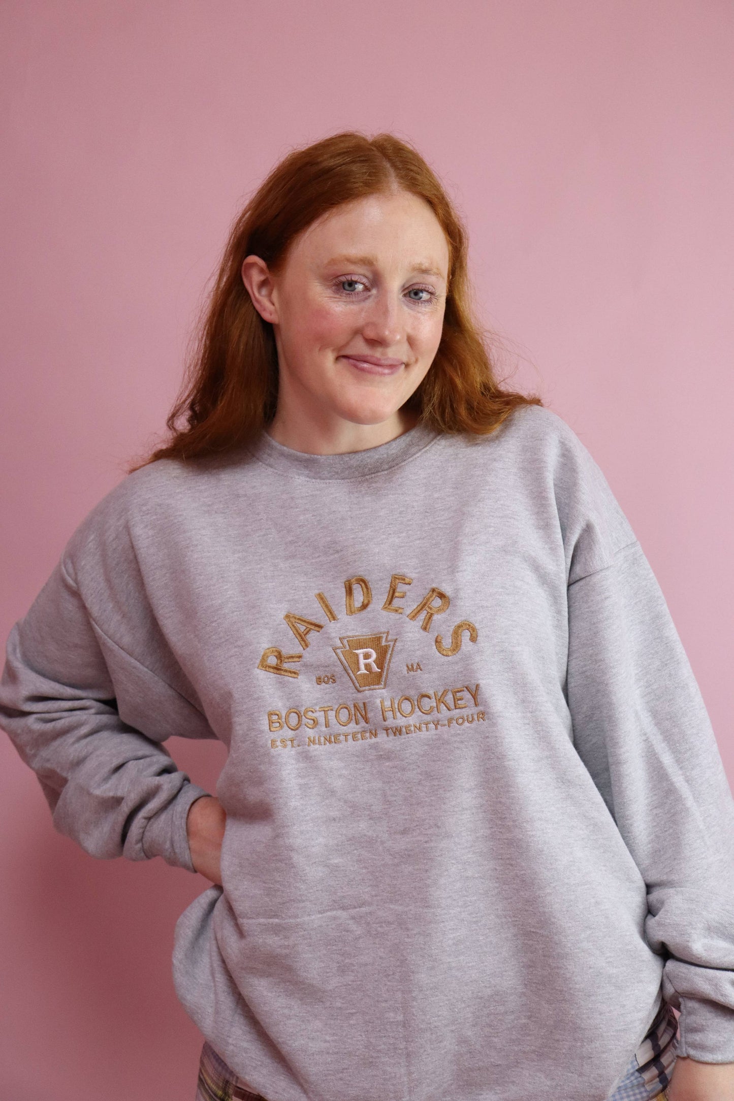Gray Boston Raiders Heated Rivalry Crewneck