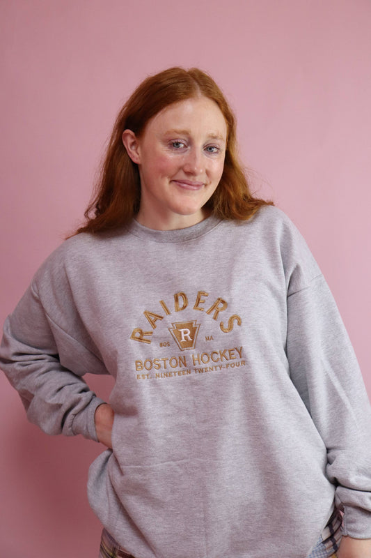 Gray Boston Raiders Heated Rivalry Crewneck