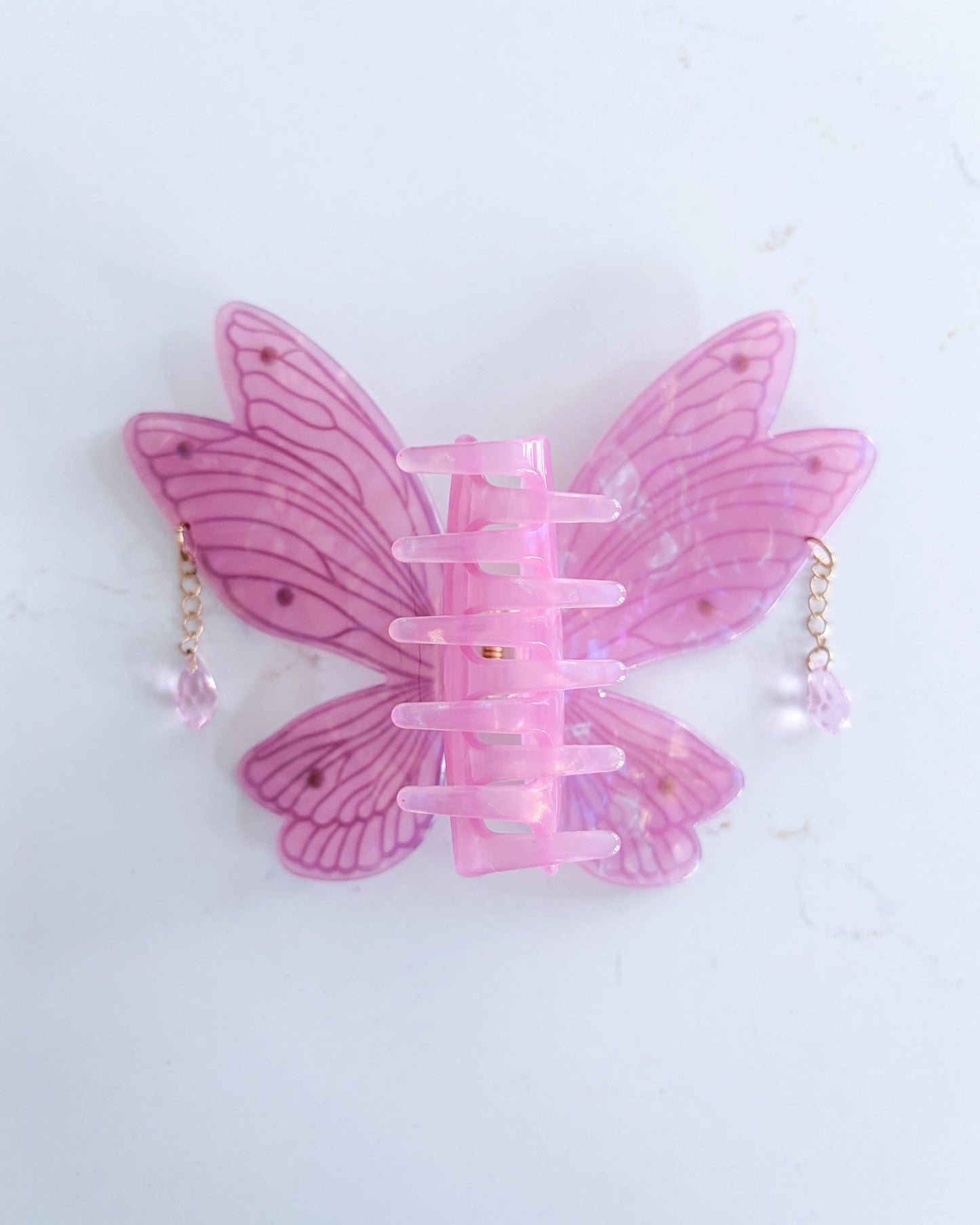 Pink Fairy Wings Claw Clip