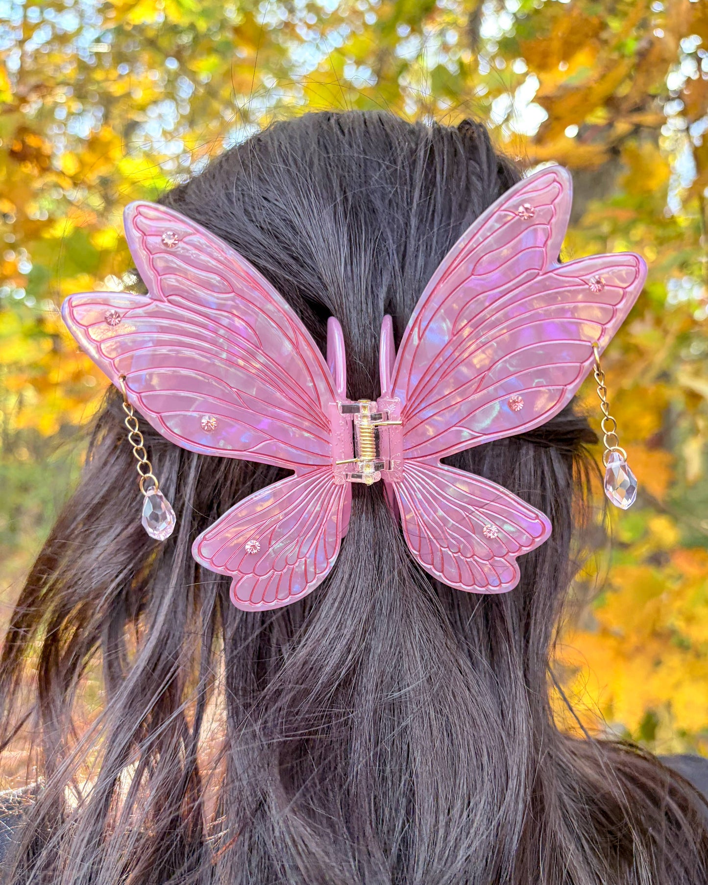 Pink Fairy Wings Claw Clip