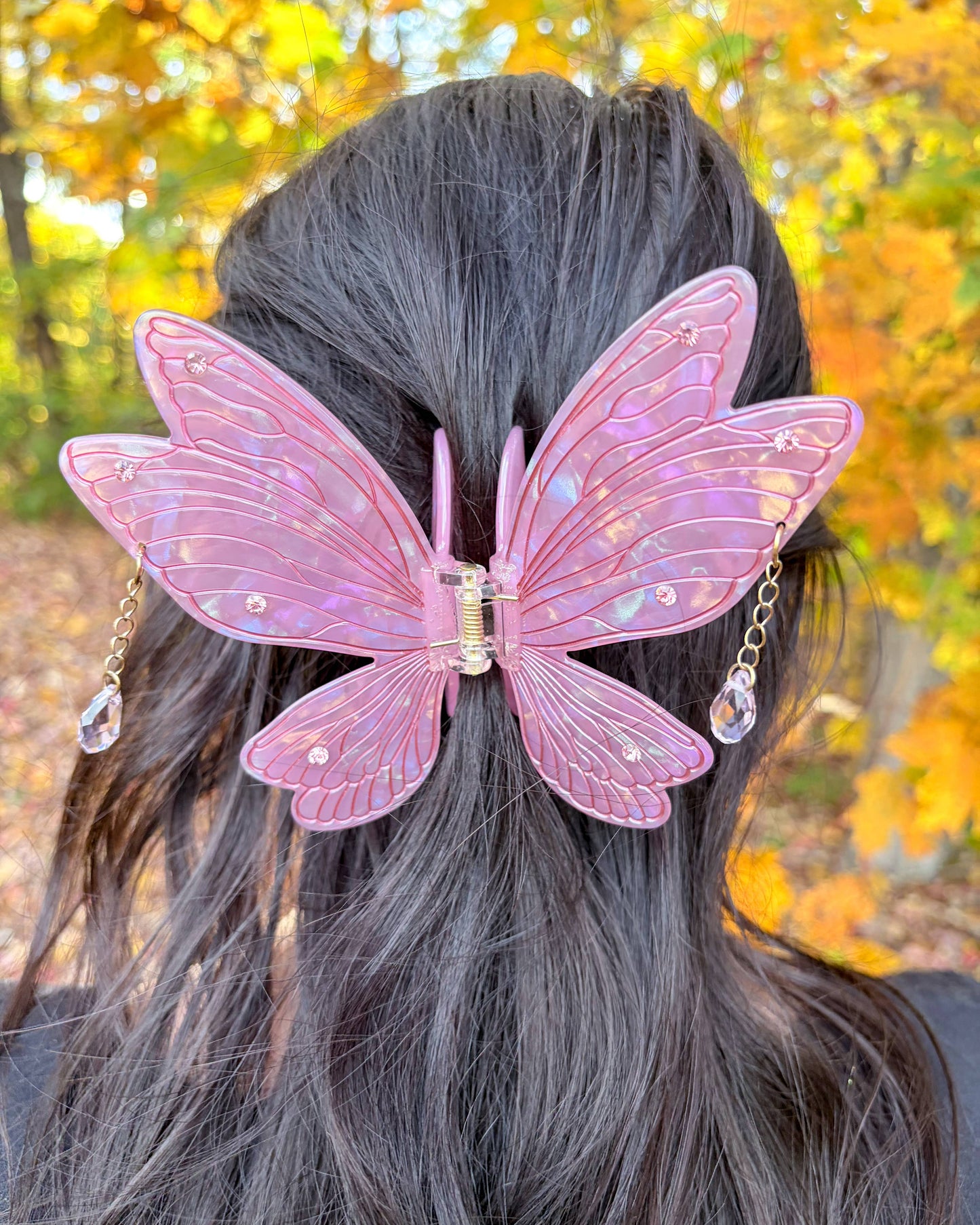 Pink Fairy Wings Claw Clip