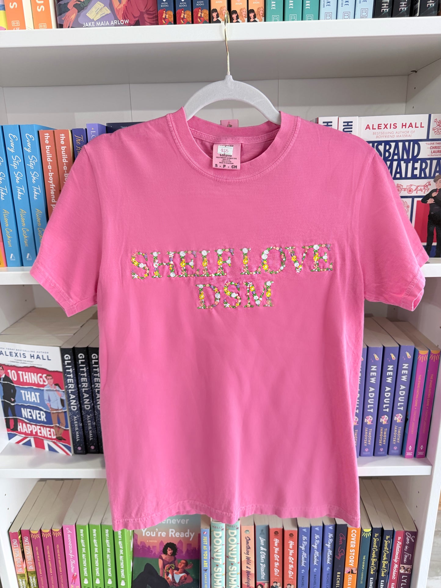 Pink Shelf Love DSM Embroidered T-Shirt