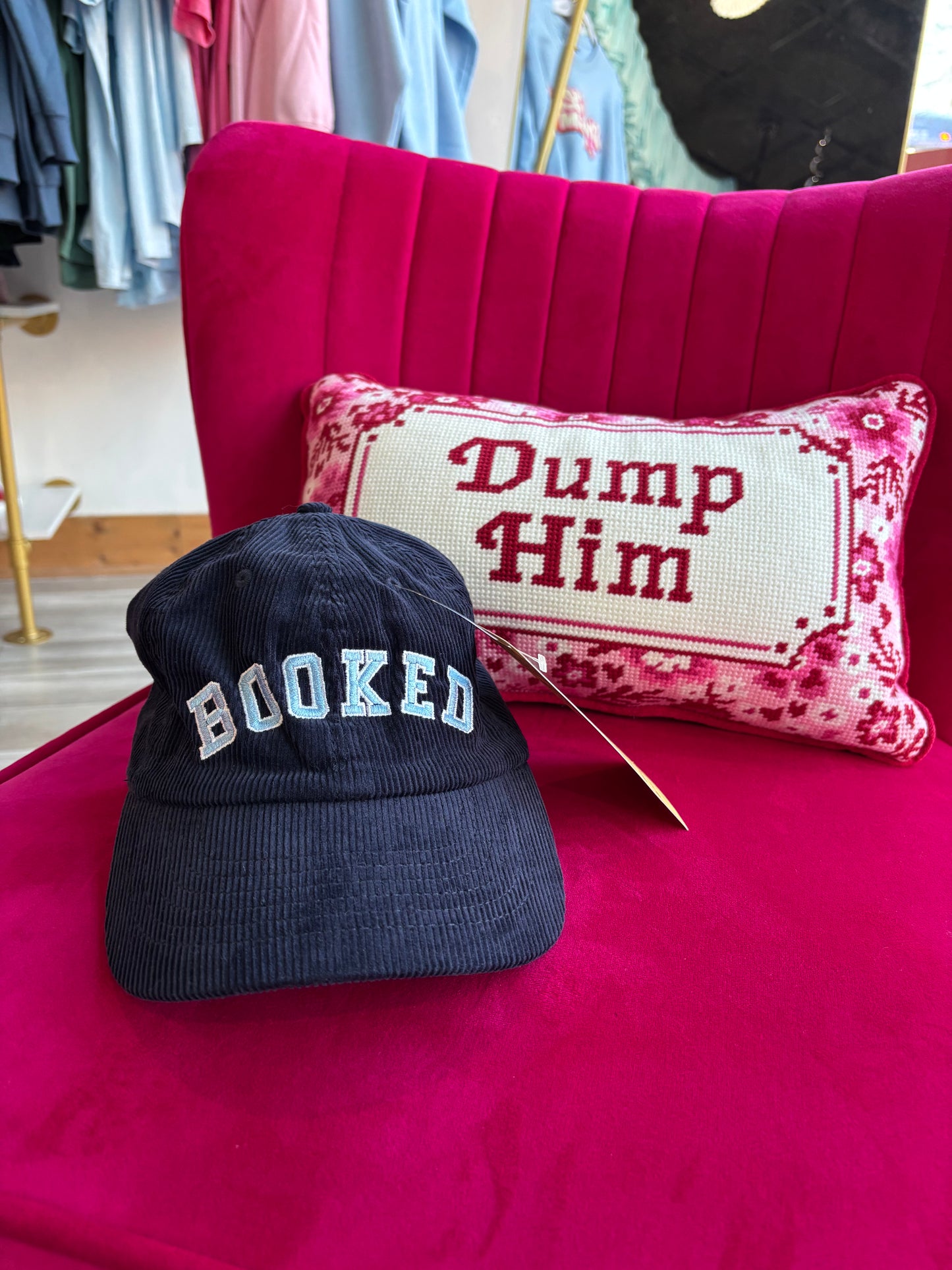 Navy "Booked" Corduroy Hat