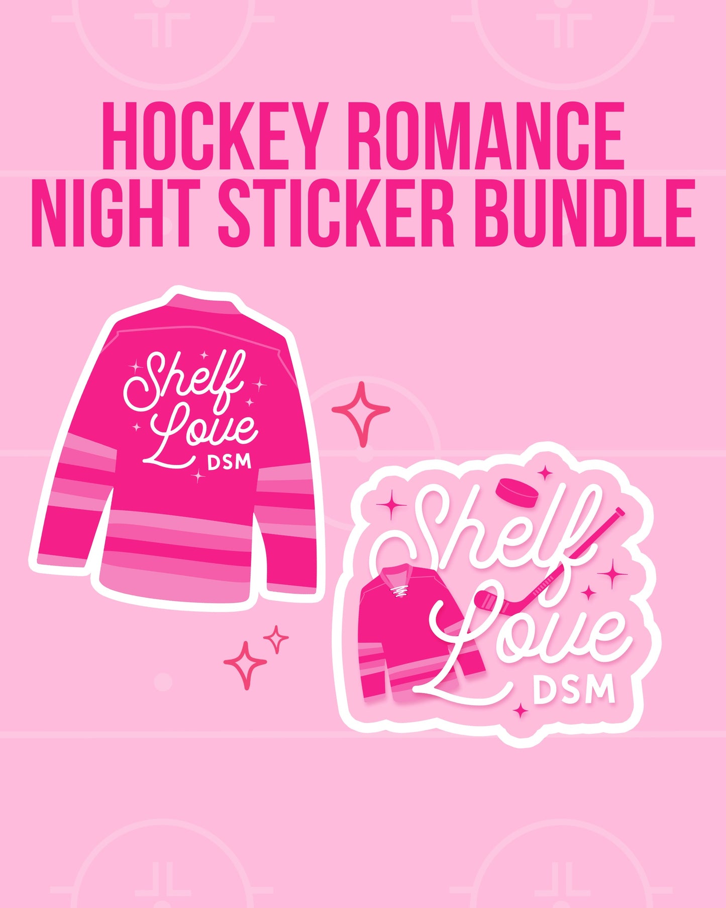 Shelf Love DSM Hockey Romance Night Sticker Bundle  | PRE-ORDER (to be picked up/shipped after Hockey Romance Night on Oct 24, 2026)