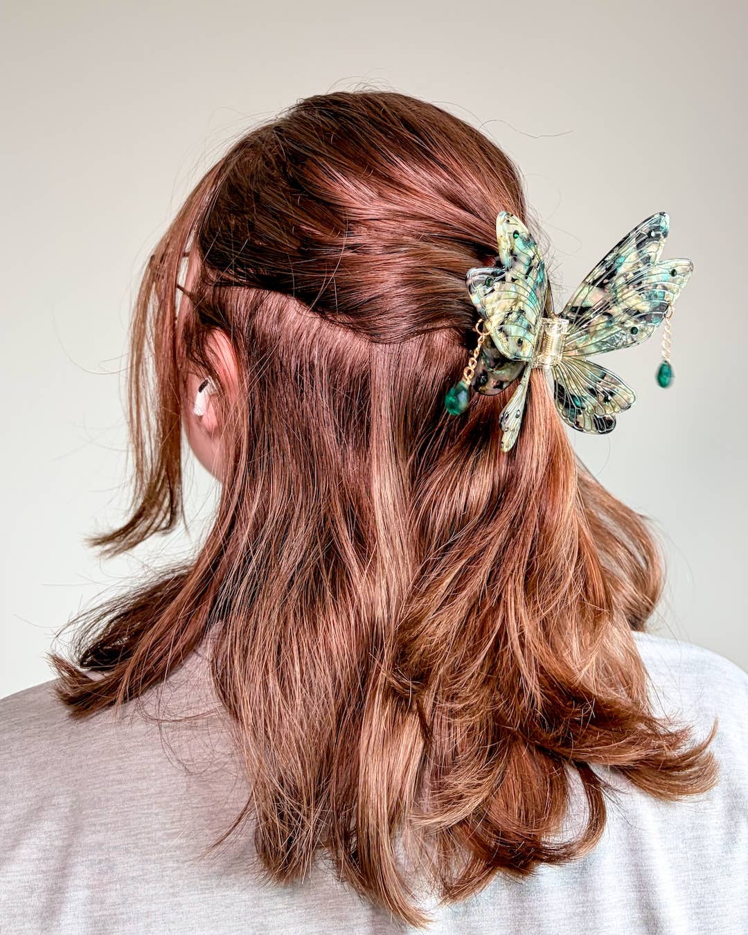 Sage Green Fairy Wings Claw Clip