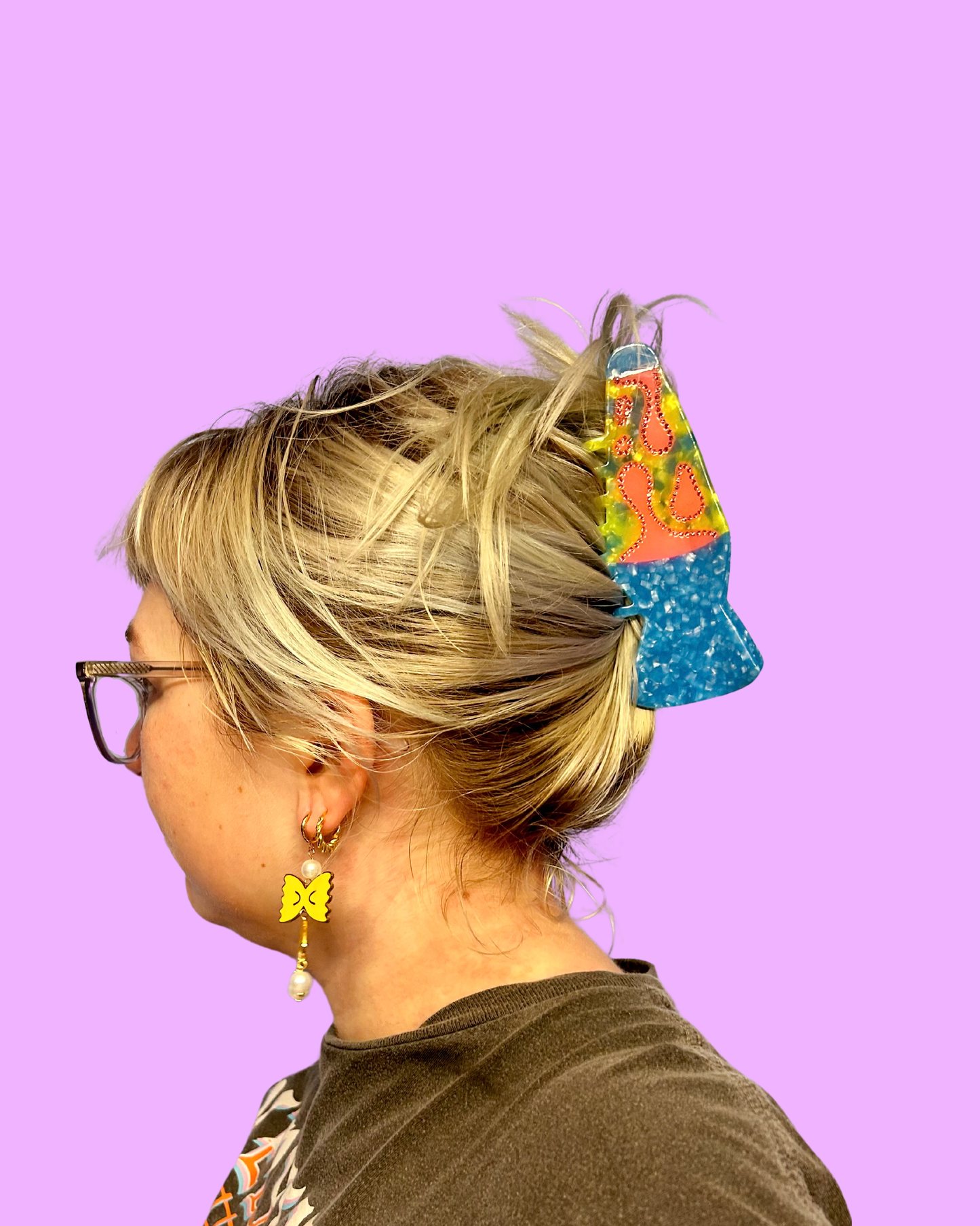 Rhinestone Lava Lamp Hair Claw Clip