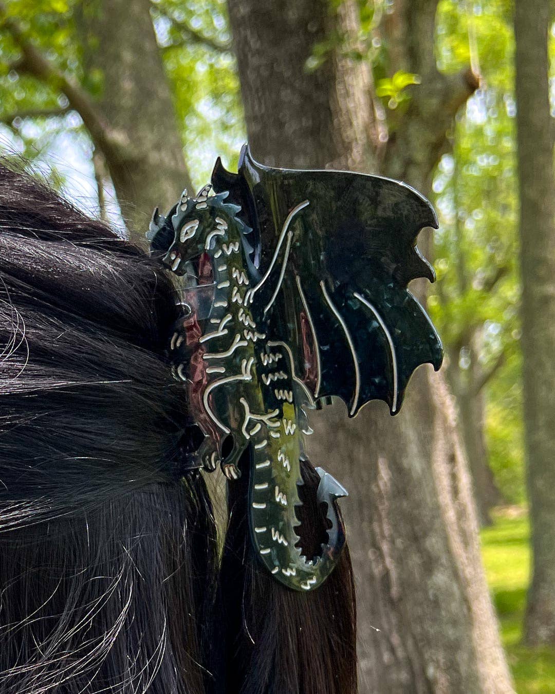 Black Dragon Hair Claw Clip