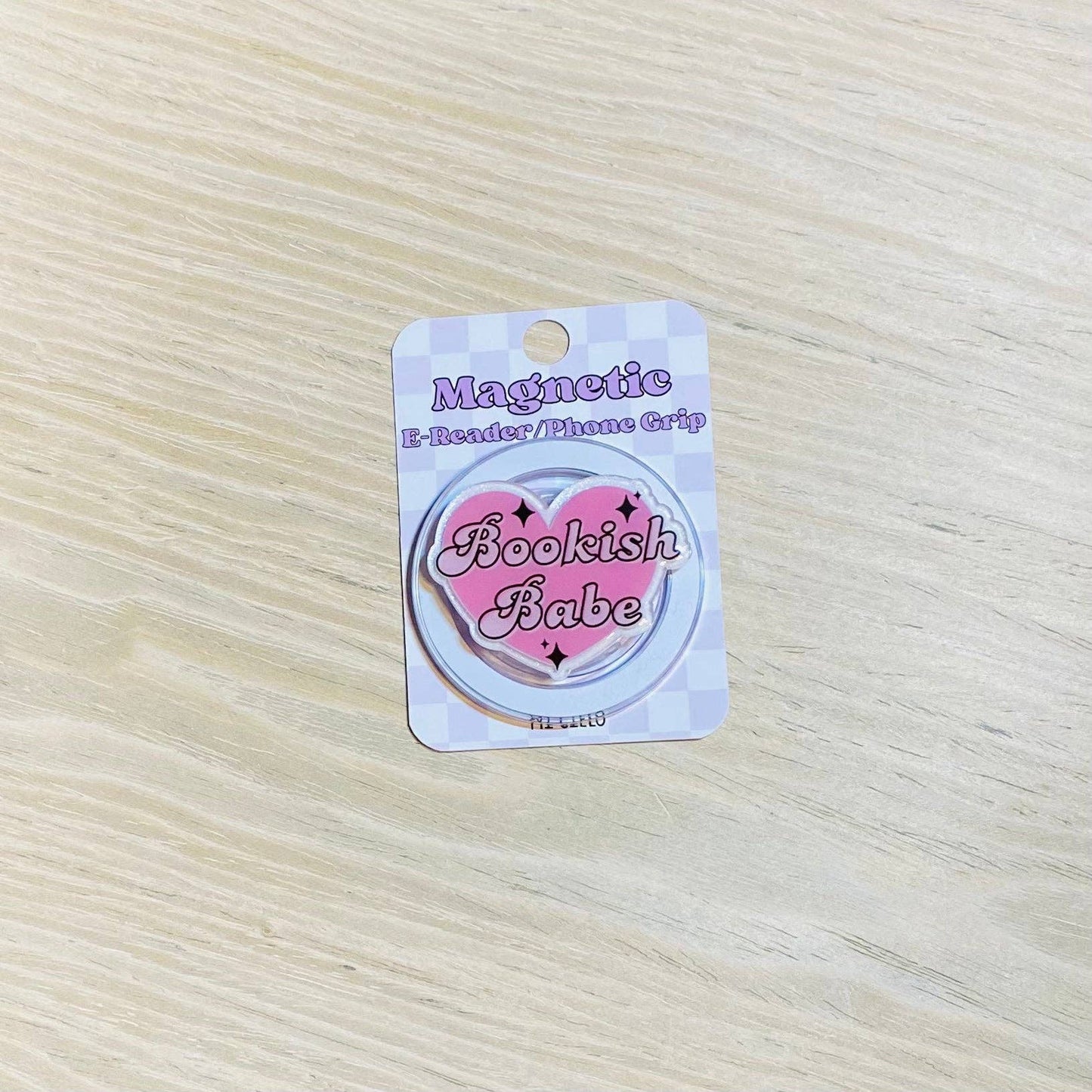 "Bookish Babe" E-Reader, Phone Grip for all Devices (Adhesive)