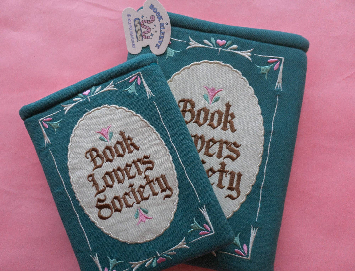 Book Society Embroidered Book Sleeve