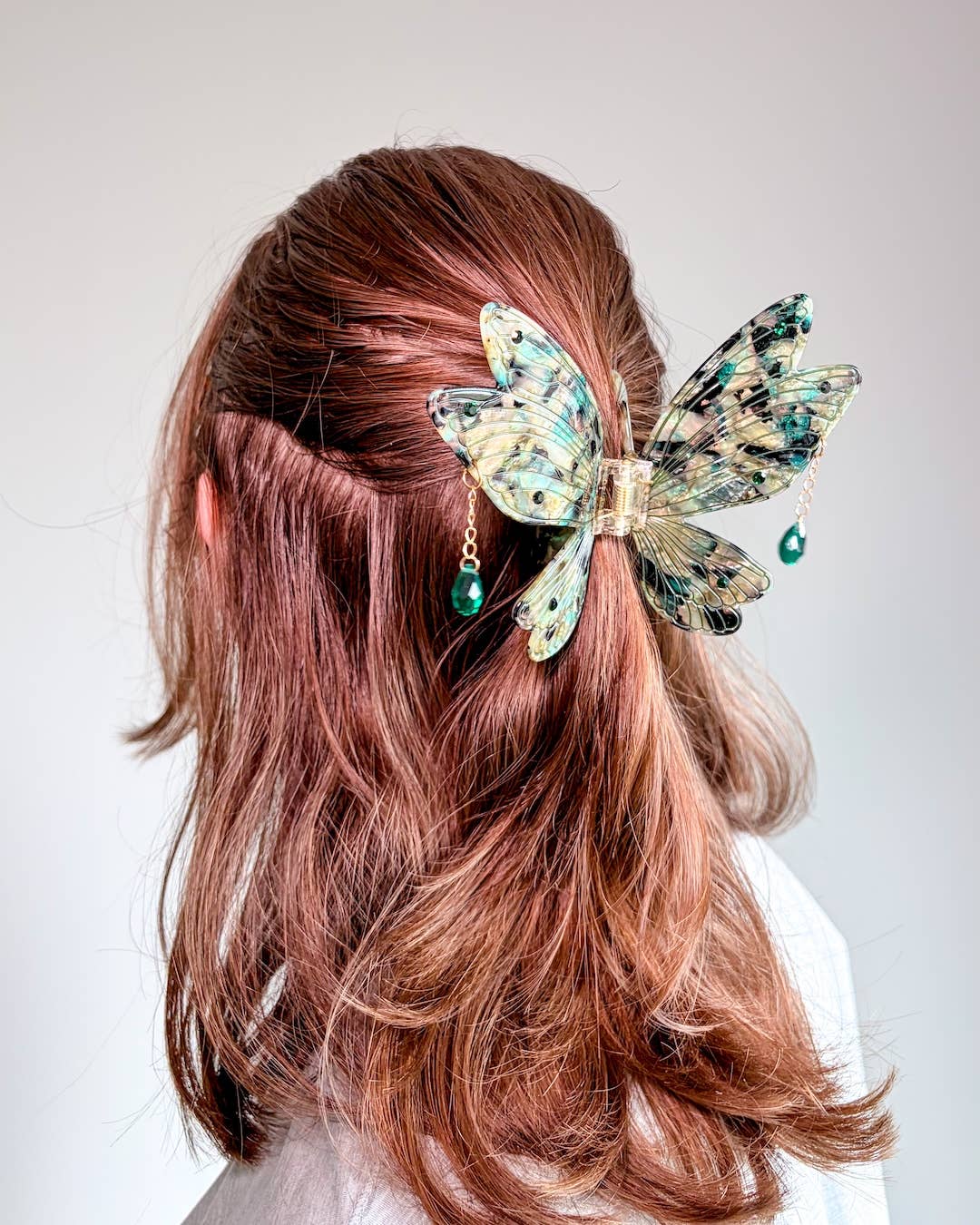Sage Green Fairy Wings Claw Clip