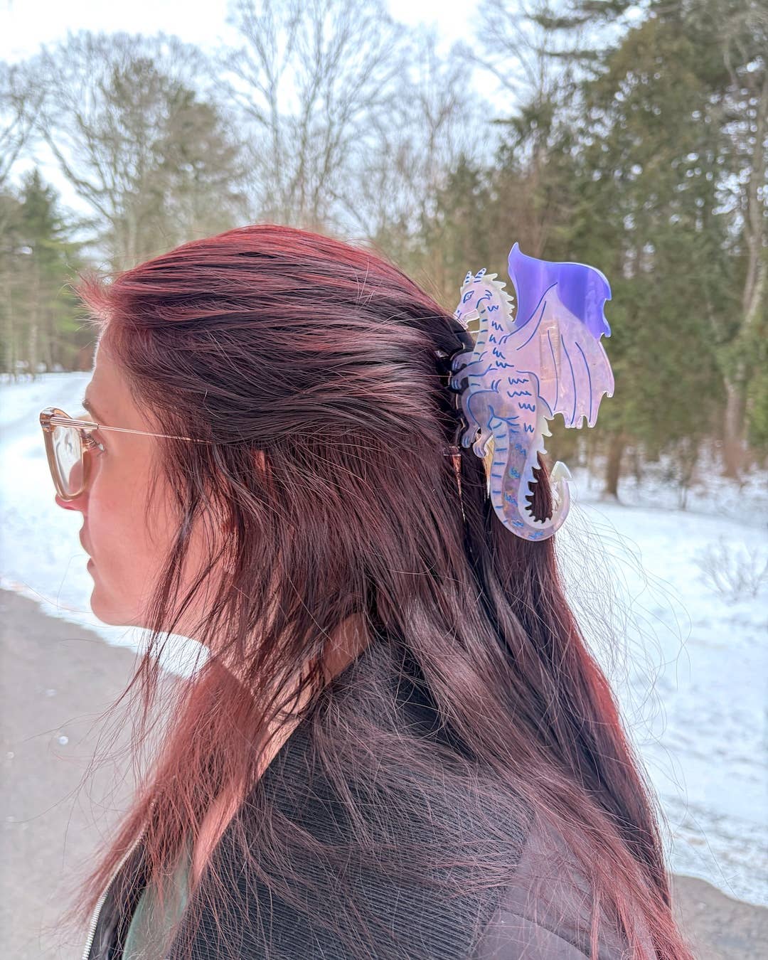 Purple Dragon Hair Claw Clip