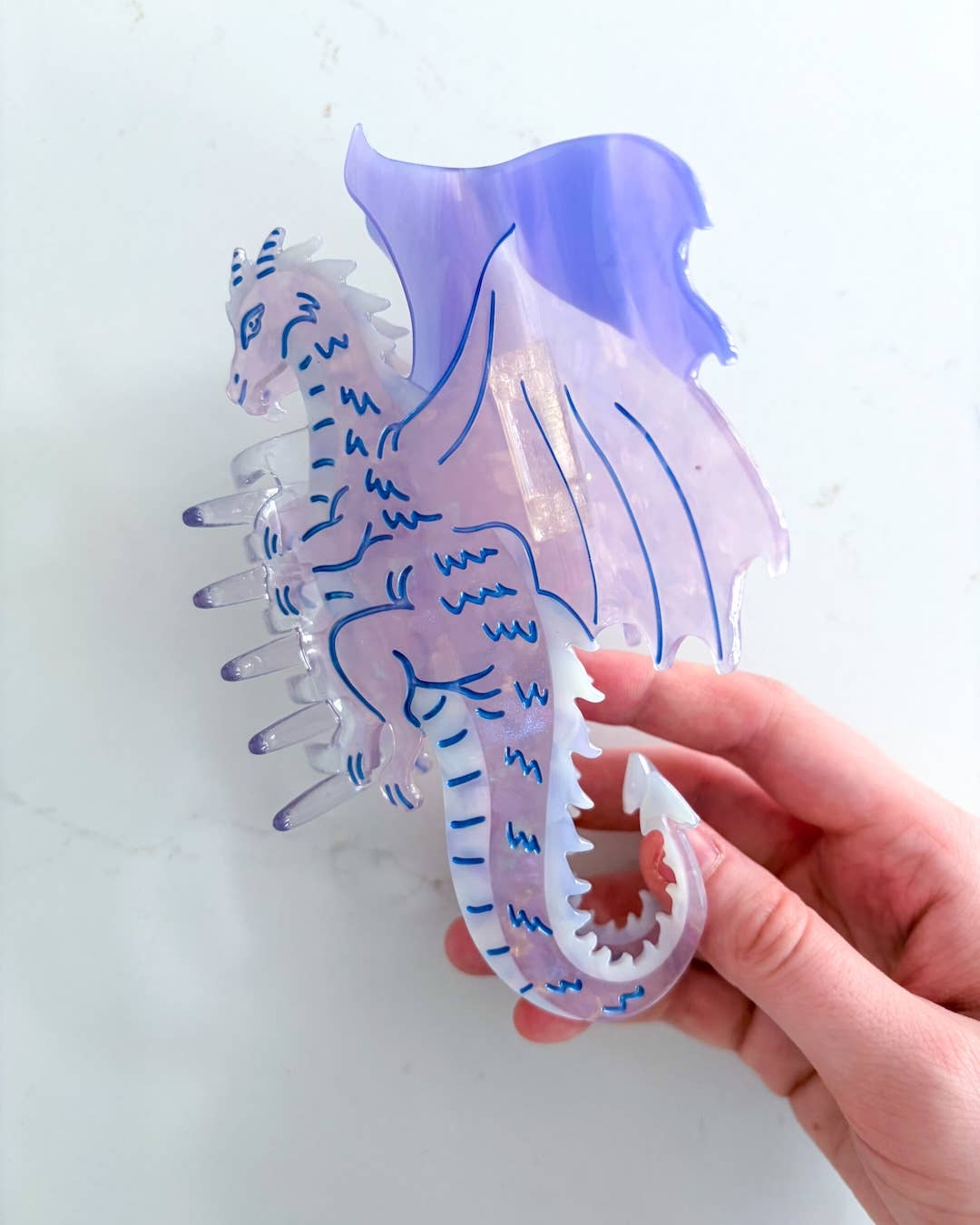 Purple Dragon Hair Claw Clip