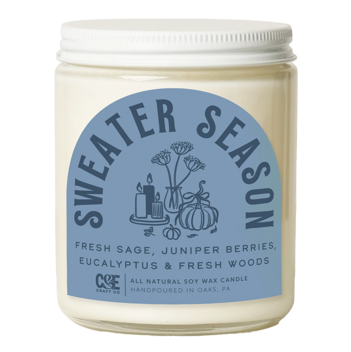 Sweater Season Scented Candle: 8 oz Candle