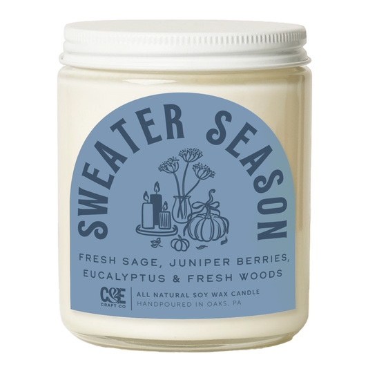 Sweater Season Scented Candle: 8 oz Candle
