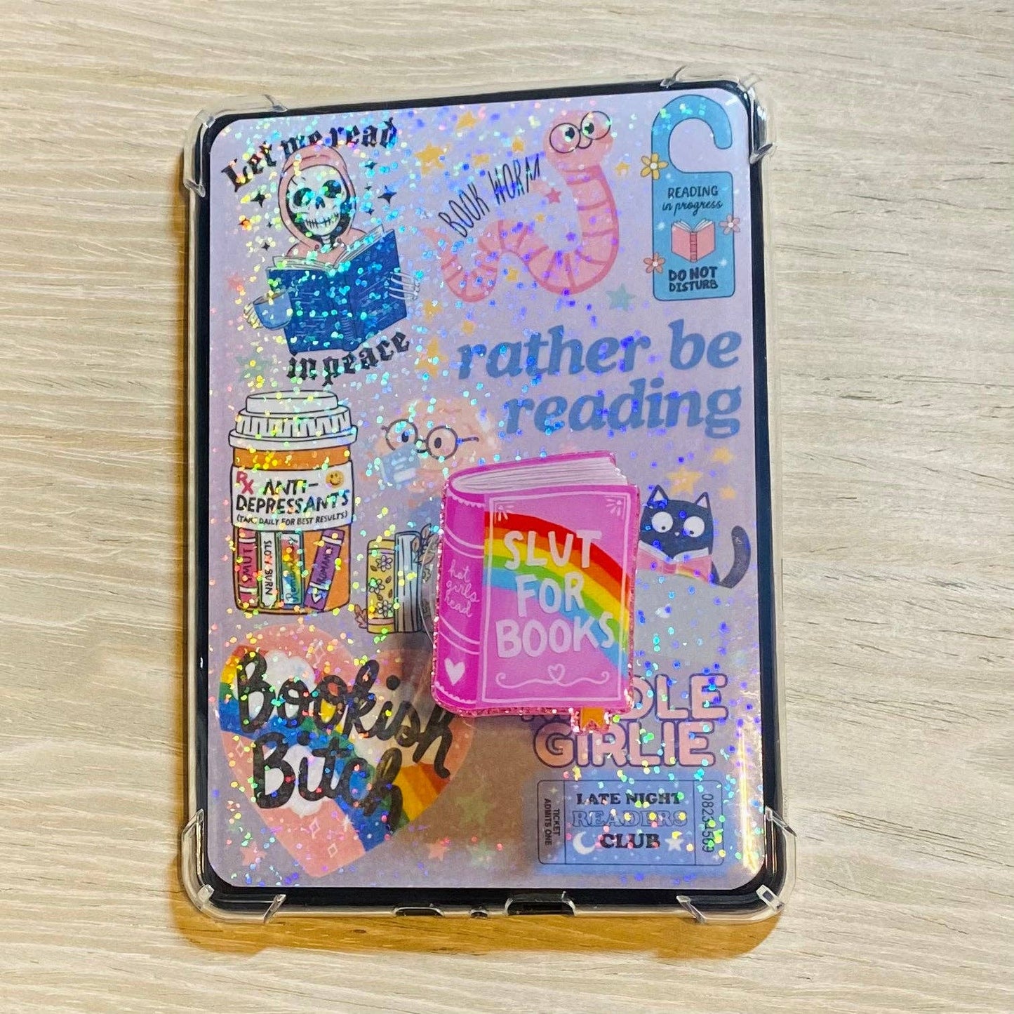 "Slut For Books" E-Reader, Phone Grip for all Devices (Adhesive)