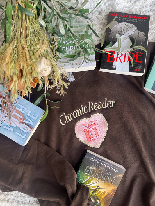 Brown "Chronic Reader" Crewneck