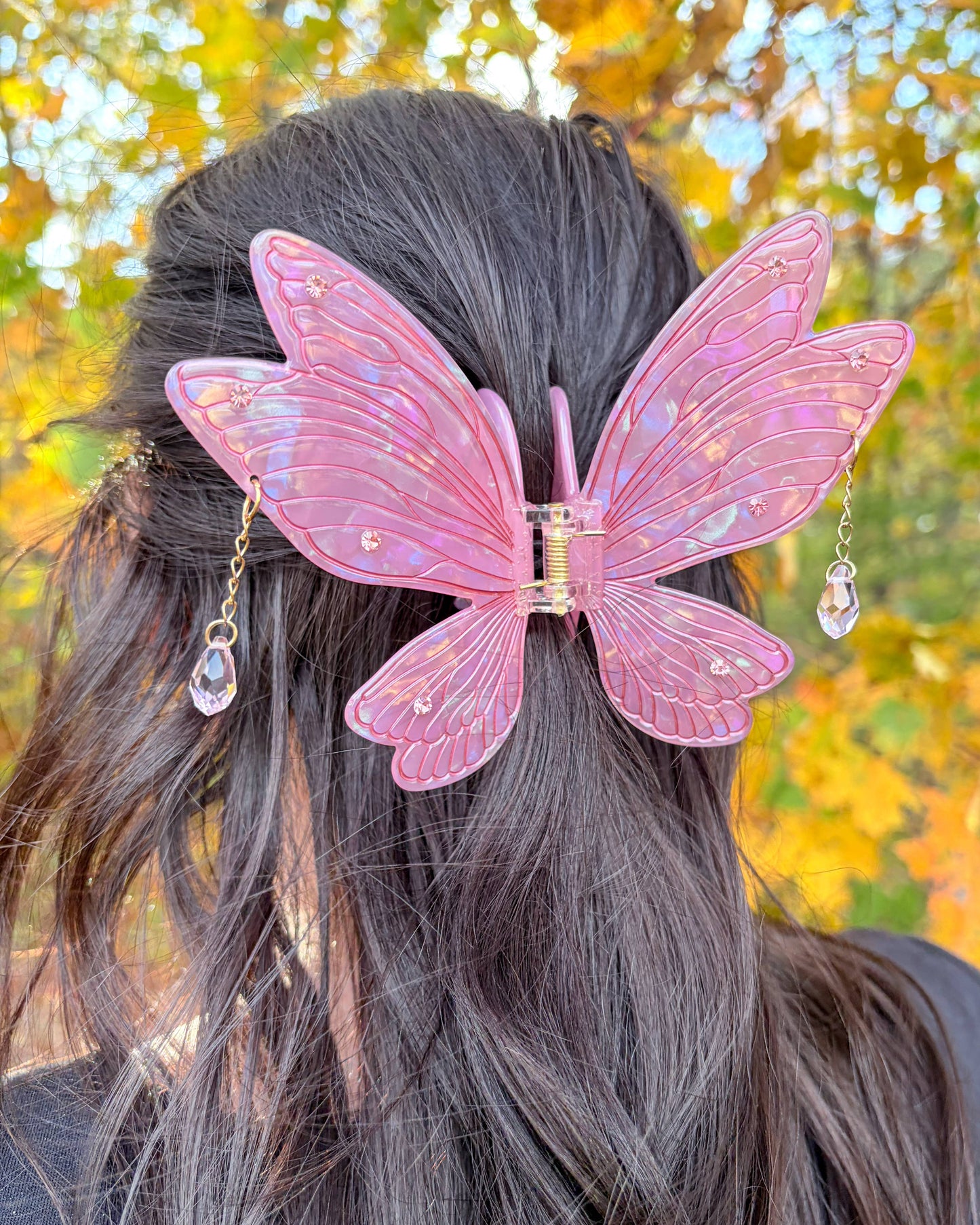 Pink Fairy Wings Claw Clip