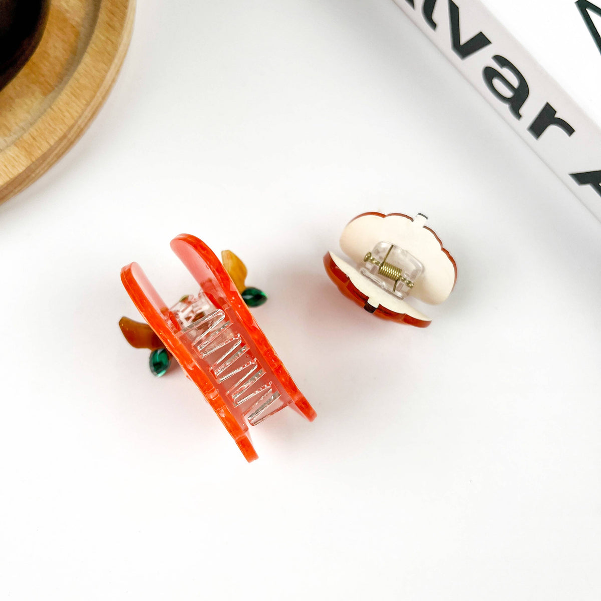 Small Orange Pumpkin Hair Clip