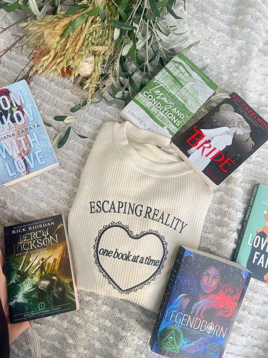 Ivory "Escaping Reality" Corded Crewneck