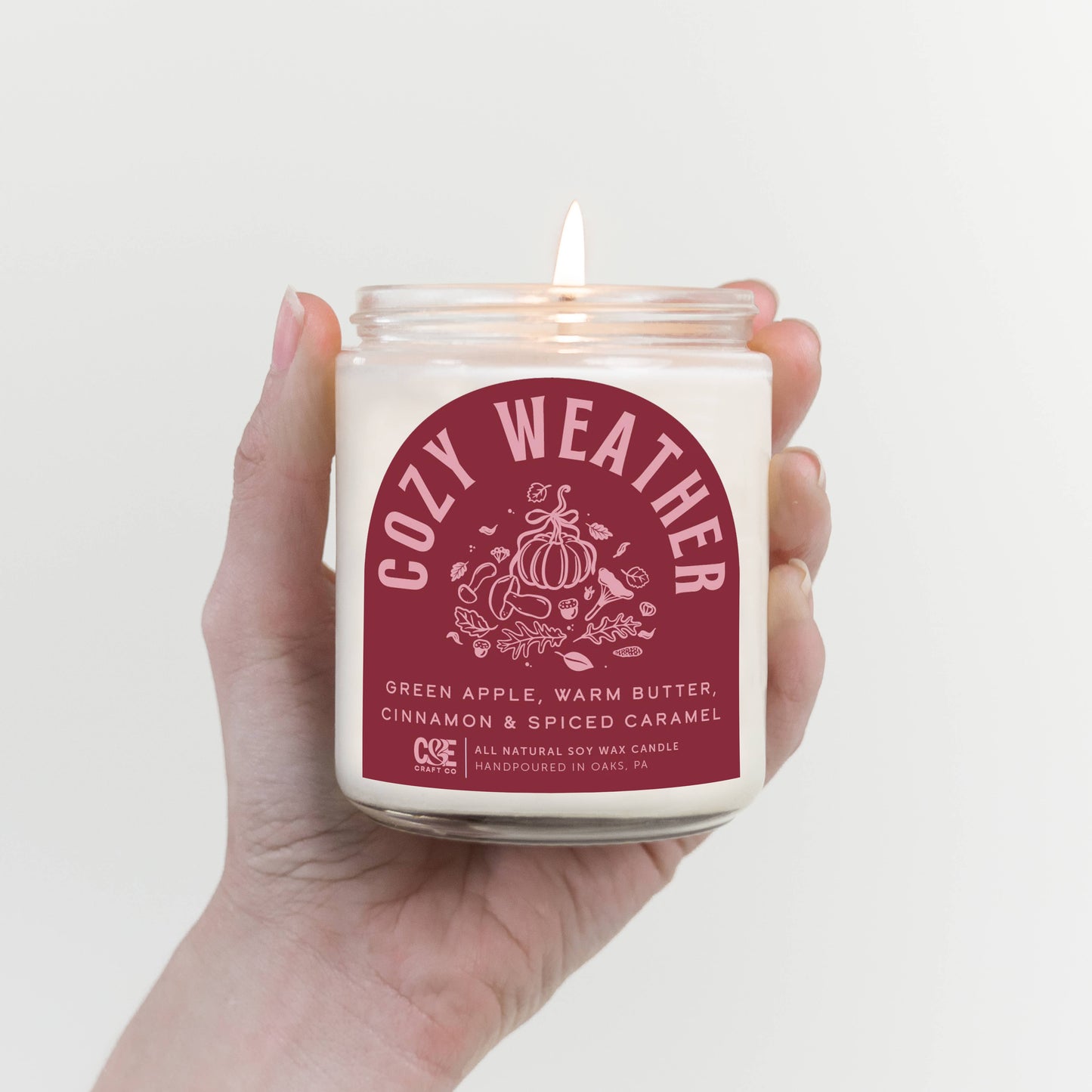 Cozy Weather Scented Candle: 8 oz Candle