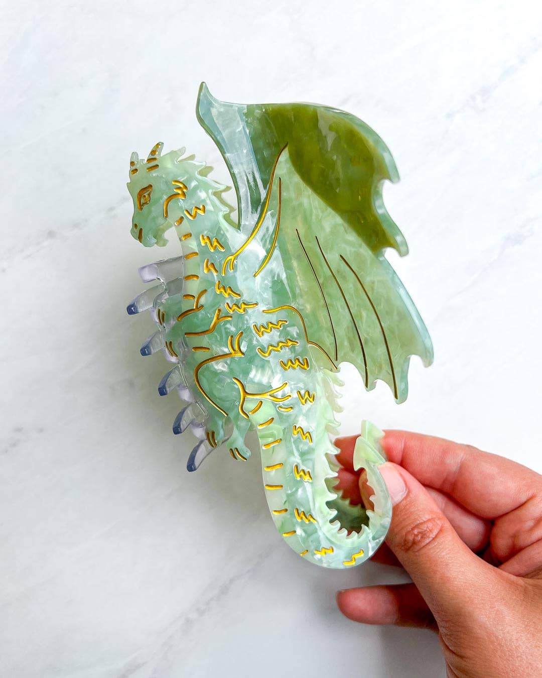 Green Dragon Hair Claw Clip