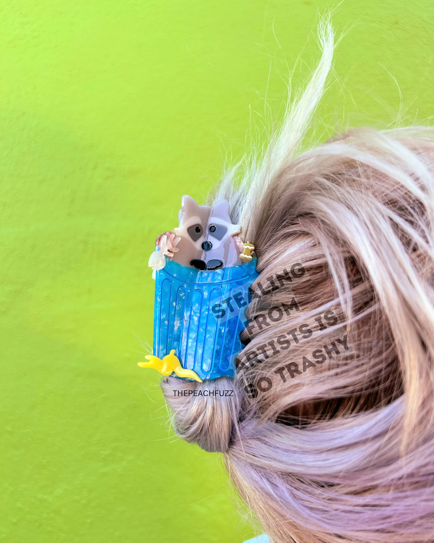 Trash Panda Raccoon Hair Claw Clip