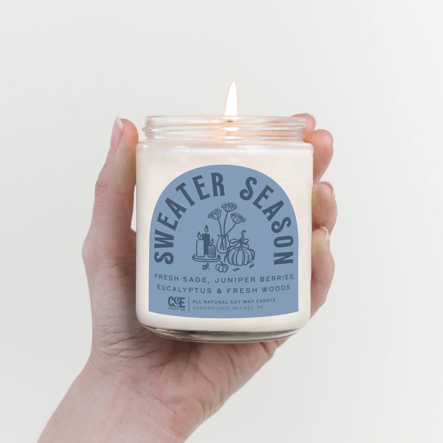 Sweater Season Scented Candle: 8 oz Candle