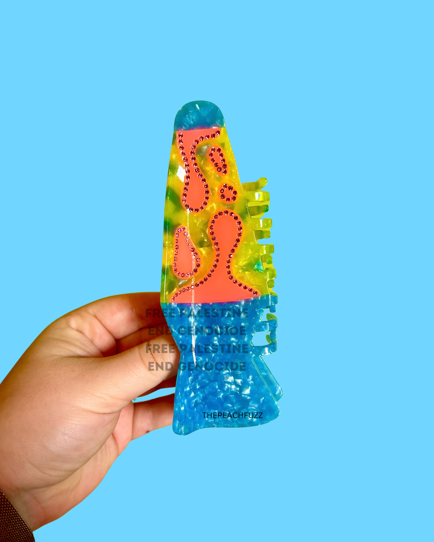 Rhinestone Lava Lamp Hair Claw Clip