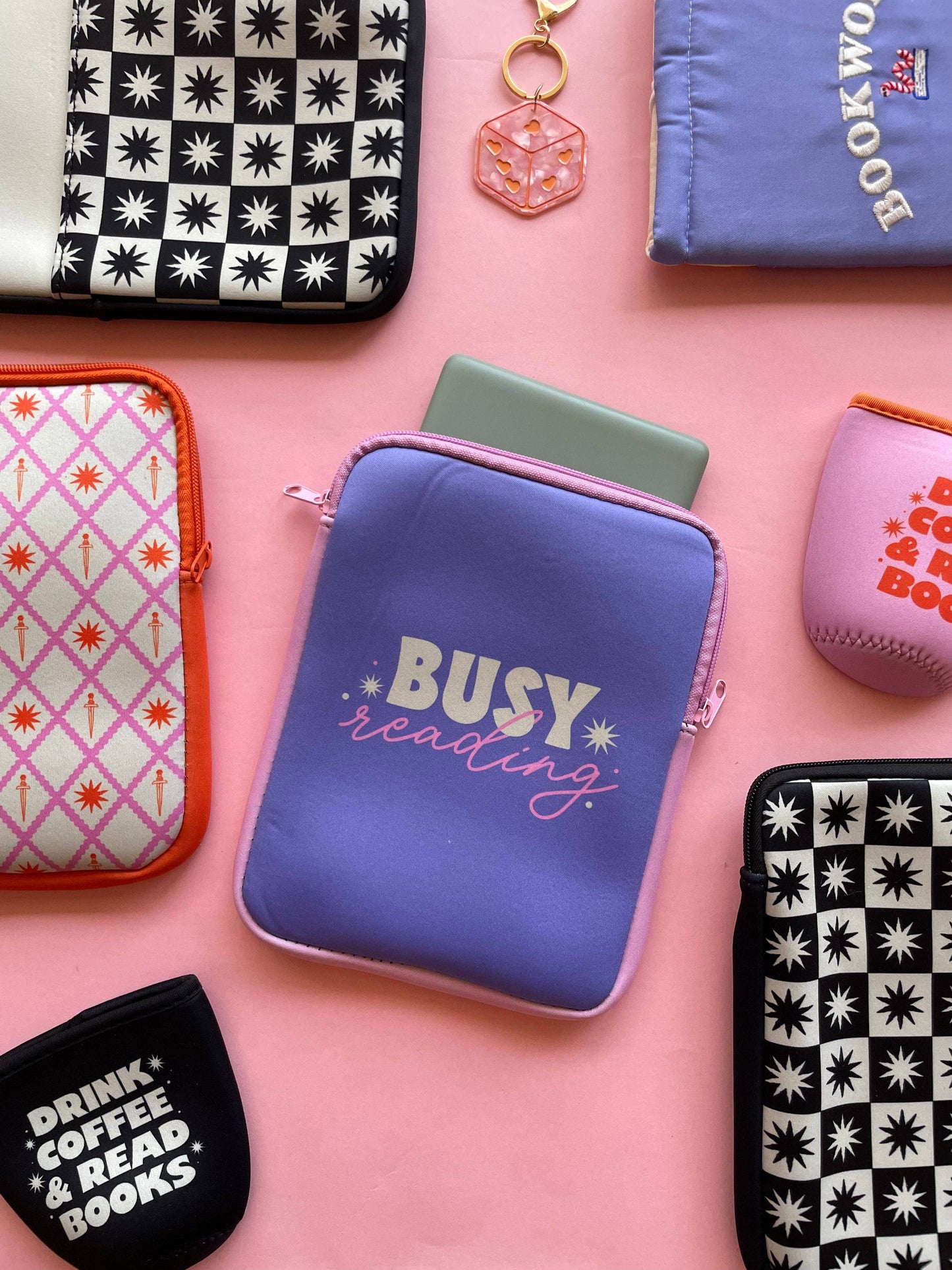 Zipper "Busy Reading" Kindle & E-reader Sleeve