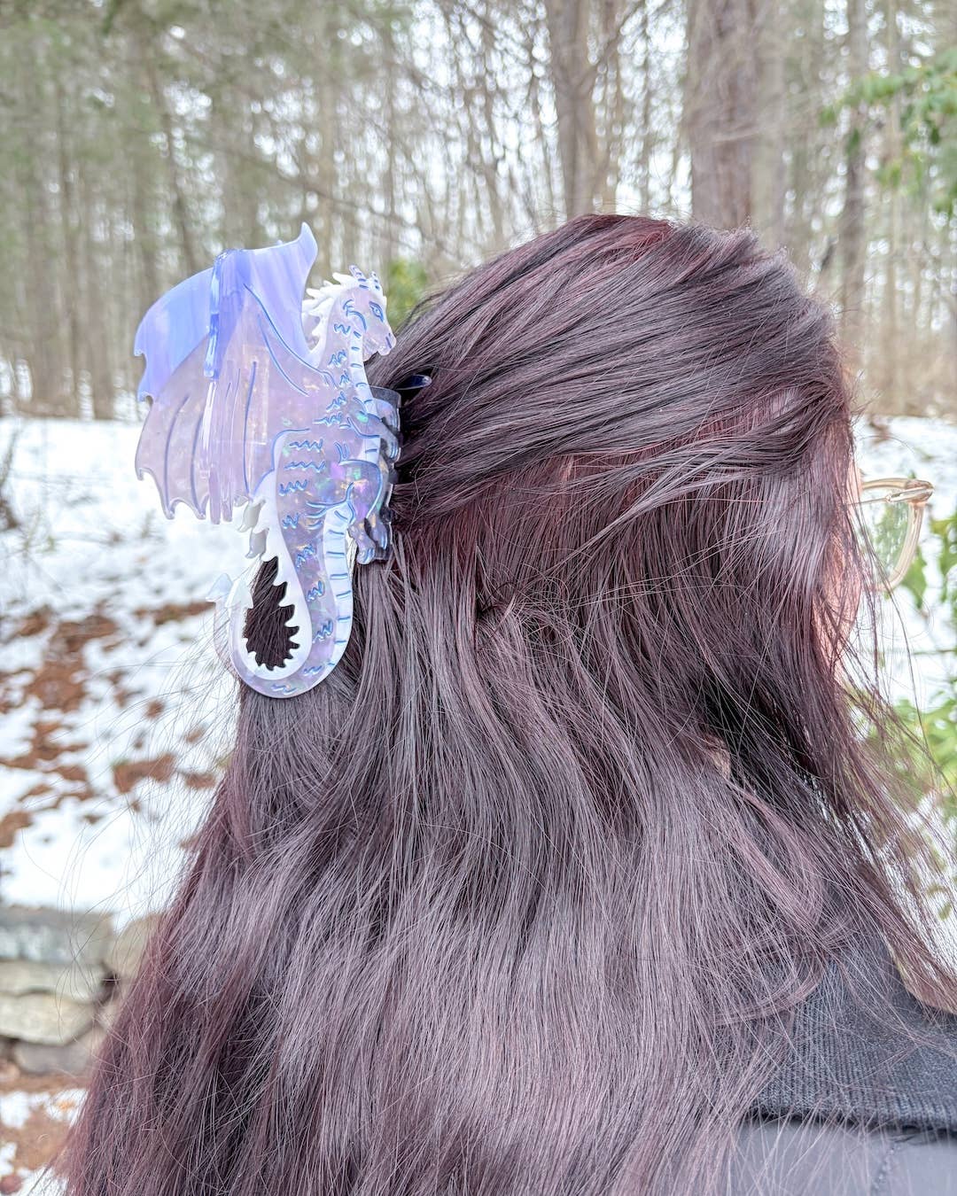 Purple Dragon Hair Claw Clip