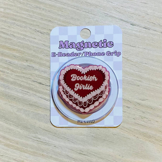 "Bookish Girlie" E-Reader, Phone Grip for all Devices (Adhesive)