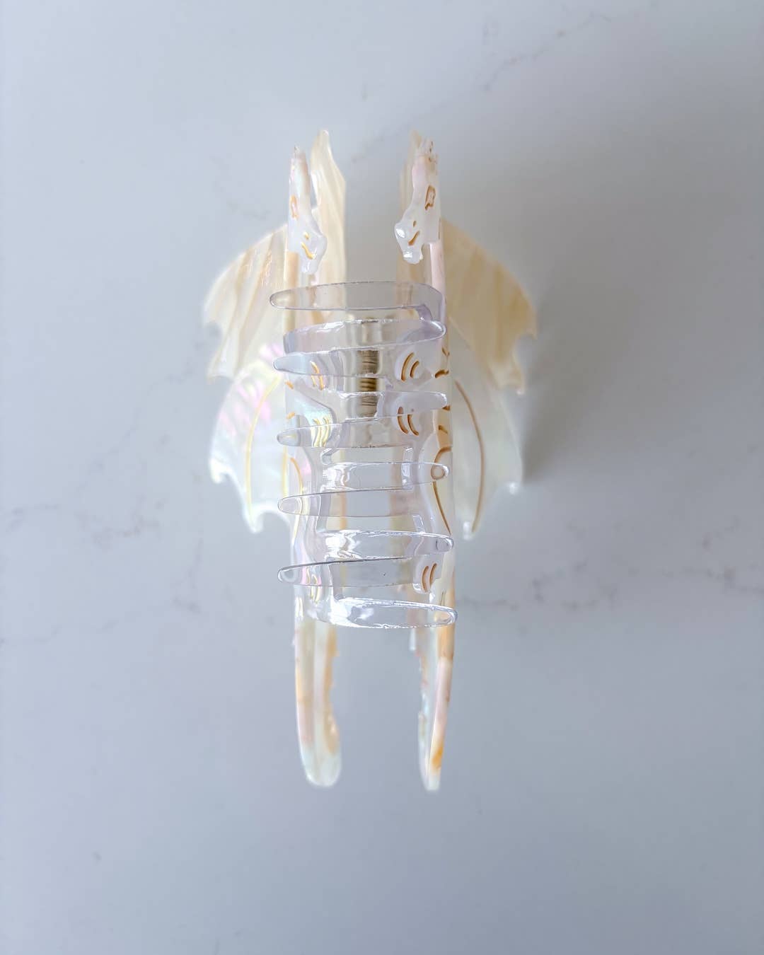 Cream Dragon Hair Claw Clip