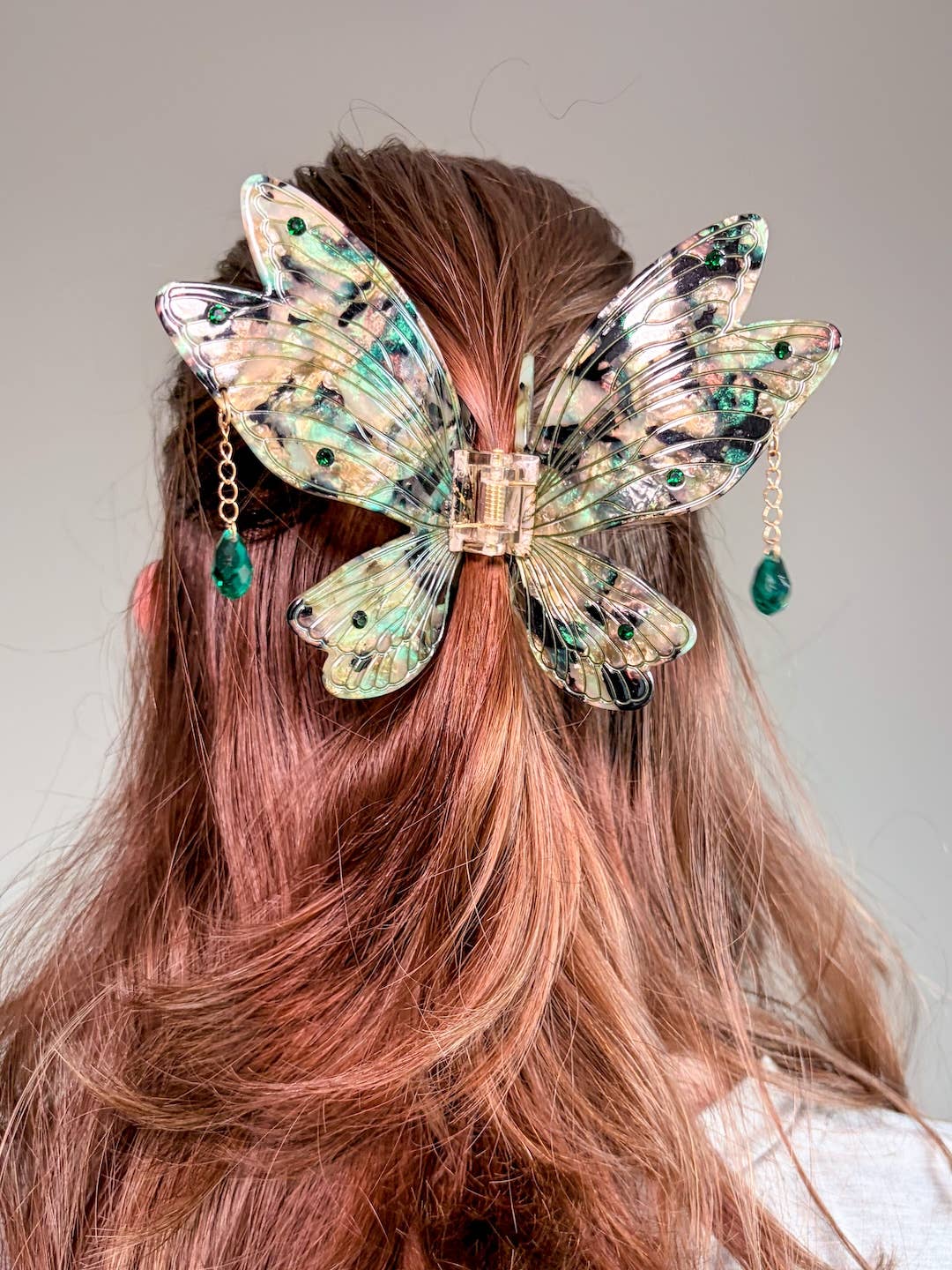 Sage Green Fairy Wings Claw Clip