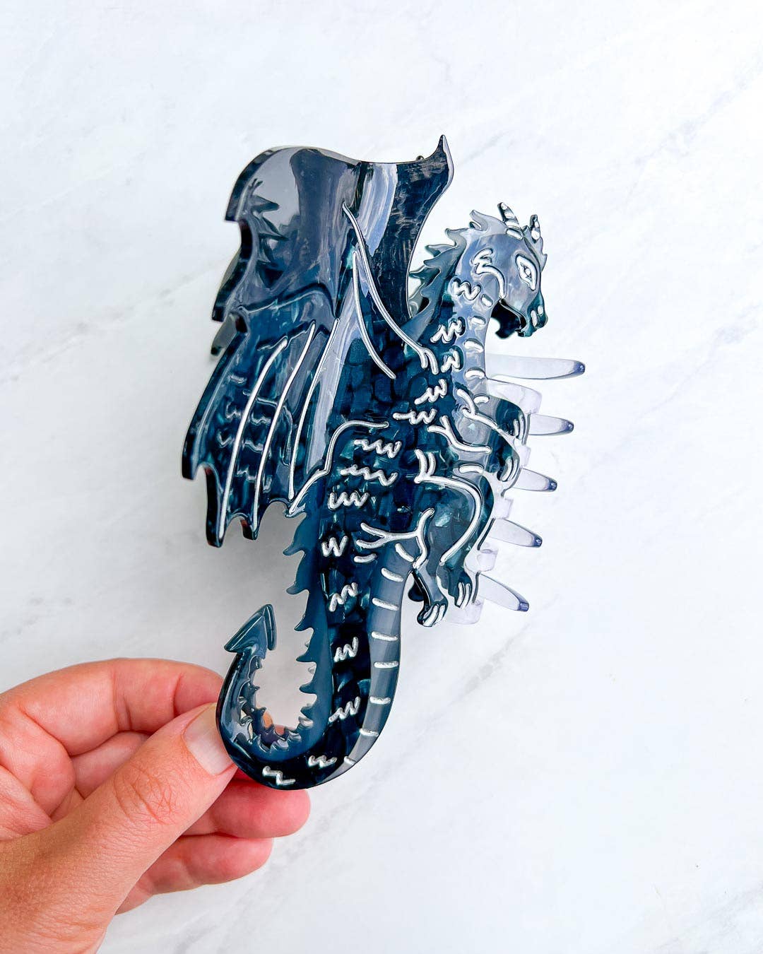 Black Dragon Hair Claw Clip